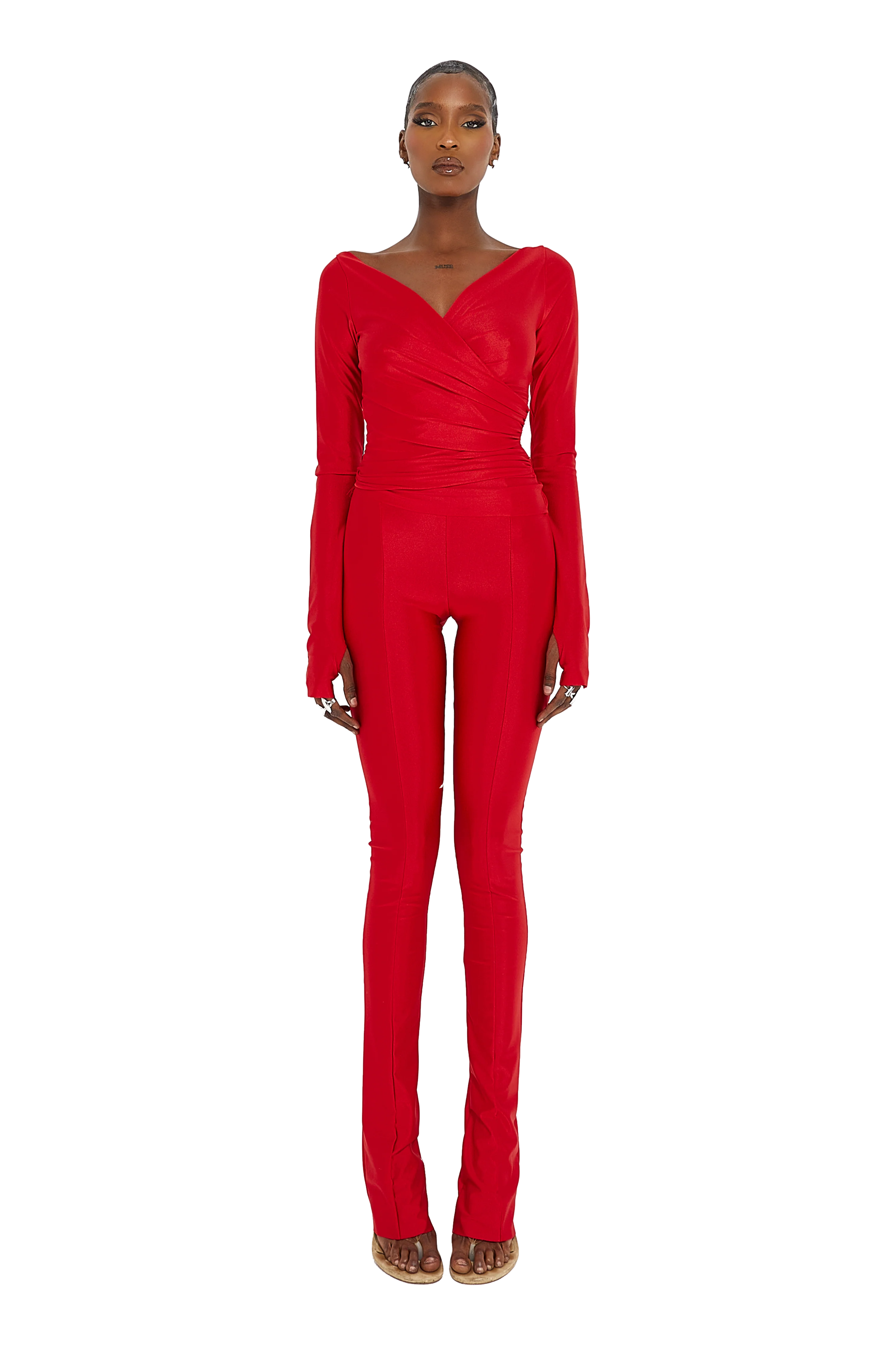 LANAI LONG-SLEEVED TOP - Red Flag