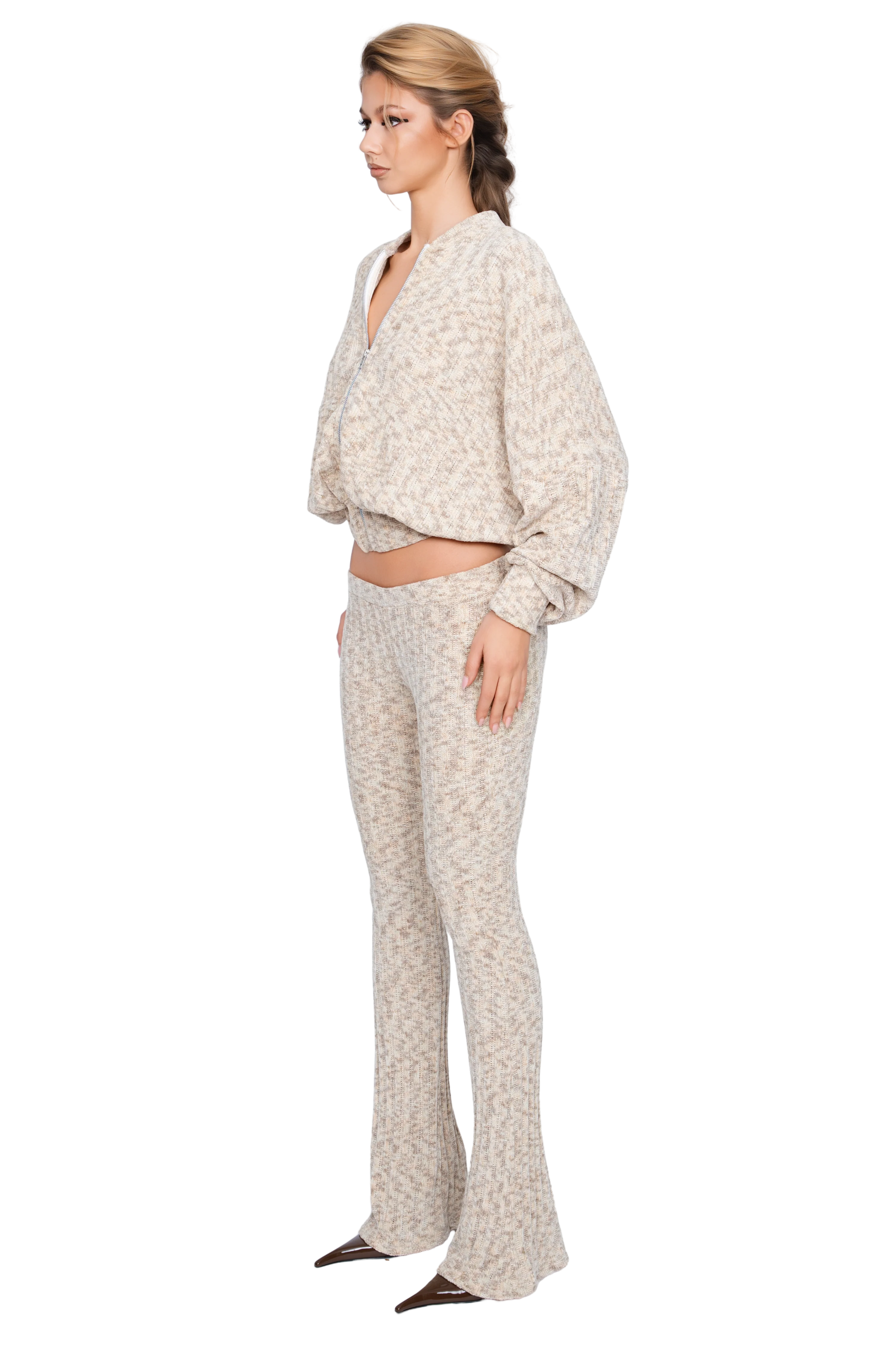 Palla Bianca Bomber Jacket - Sandstone Marl - Image 2